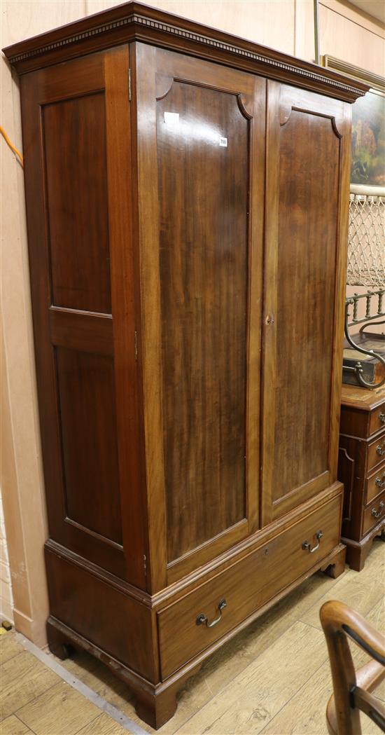 A George III style mahogany hanging wardrobe W.112cm